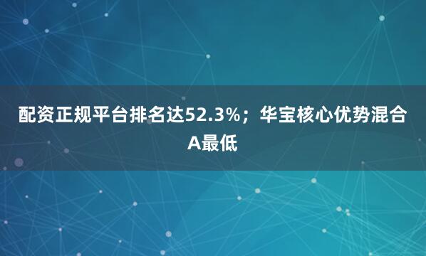配资正规平台排名达52.3%；华宝核心优势混合A最低